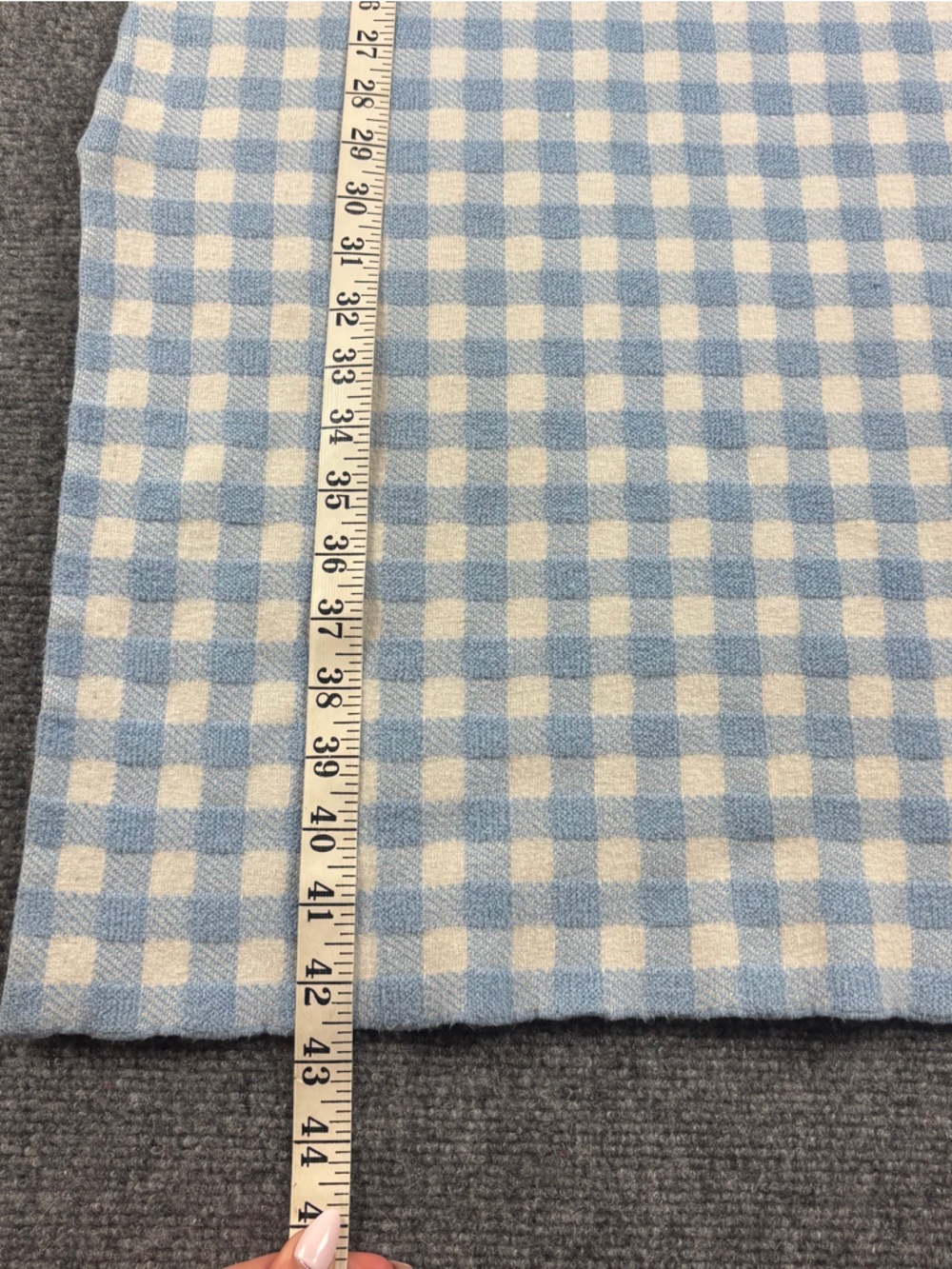 STAUD Women’s Blue/White Plaid Print Short Sleeve Midi Dress Mock Neck - Small - Picture 9 of 11